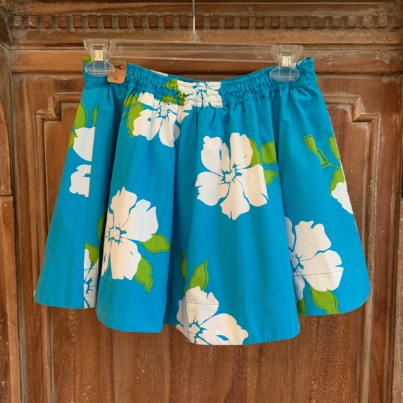 Hollister Blue Flower Cotton Mini Skirt Size Medium - Picture 5 of 8